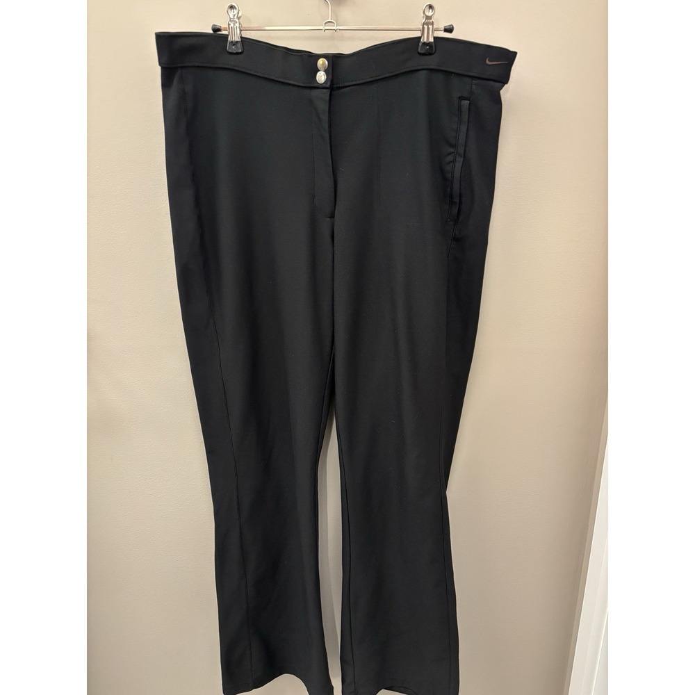 NIKE DRI-FIT Black Wide Leg Athletic Athleisure  Pants Women's Size L 12-14